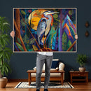 Colorful Heron Wall Art Canvas Print Tropical Bird Abstract by MyGreatCanvas | Canvas Wall Art Prints | Photo Prints & Wall Decor