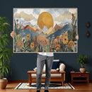 Boho Mountain Landscape Large Wall Art, Horizontal Gold by MyGreatCanvas | Canvas Wall Art Prints | Photo Prints & Wall Decor