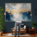 Blue Gold Abstract Large Framed Canvas Wall Art, Modern by MyGreatCanvas | Canvas Wall Art Prints | Photo Prints & Wall Decor