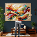 Geometric Abstract Wall Art Canvas Print, Orange Blue by MyGreatCanvas | Canvas Wall Art Prints | Photo Prints & Wall Decor