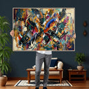 Geometric Abstract Wall Art Canvas Print, Orange Blue by MyGreatCanvas | Canvas Wall Art Prints | Photo Prints & Wall Decor