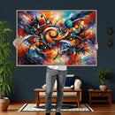 Geometric Abstract Wall Art Canvas Print, Orange Blue by MyGreatCanvas | Canvas Wall Art Prints | Photo Prints & Wall Decor