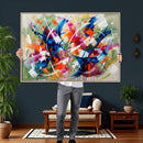 Geometric Abstract Wall Art Canvas Print, Orange Blue by MyGreatCanvas | Canvas Wall Art Prints | Photo Prints & Wall Decor