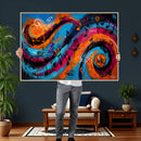 Geometric Abstract Wall Art Canvas Print, Orange Blue by MyGreatCanvas | Canvas Wall Art Prints | Photo Prints & Wall Decor
