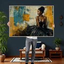 Elegant Woman Canvas Wall Art — Black Gold Gown Fashion by MyGreatCanvas | Canvas Wall Art Prints | Photo Prints & Wall Decor