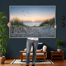 Sandy Dune Path Sunset Canvas Wall Art — Seagulls Beach by MyGreatCanvas | Canvas Wall Art Prints | Photo Prints & Wall Decor