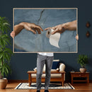 Funny Bathroom Canvas Wall Art, Michelangelo Creation of by MyGreatCanvas | Canvas Wall Art Prints | Photo Prints & Wall Decor