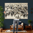 Cowboy Cattle Drive Canvas Wall Art, Western Longhorn Herd by MyGreatCanvas | Canvas Wall Art Prints | Photo Prints & Wall Decor