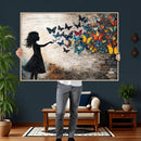 Banksy Butterfly Girl Wall Art Canvas Print, Framed Street by MyGreatCanvas | Canvas Wall Art Prints | Photo Prints & Wall Decor
