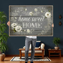 Home Sweet Home Wall Art Canvas Print, Floral Farmhouse by MyGreatCanvas | Canvas Wall Art Prints | Photo Prints & Wall Decor