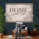 Home Sweet Home Wall Art Canvas Print, Floral Farmhouse by MyGreatCanvas | Canvas Wall Art Prints | Photo Prints & Wall Decor