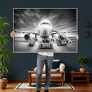 Airplane Wall Art Canvas Print, Black and White Jet Aircraft by MyGreatCanvas | Canvas Wall Art Prints | Photo Prints & Wall Decor