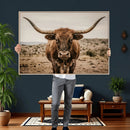 Texas Longhorn Bull Wall Art Canvas Print, Western Farmhouse by MyGreatCanvas | Canvas Wall Art Prints | Photo Prints & Wall Decor
