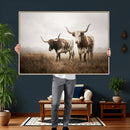 Texas Longhorn Canvas Wall Art Western Bull Desert Moody by MyGreatCanvas | Canvas Wall Art Prints | Photo Prints & Wall Decor