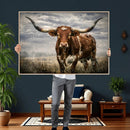 Texas Longhorn Canvas Wall Art Western Bull Desert Moody by MyGreatCanvas | Canvas Wall Art Prints | Photo Prints & Wall Decor