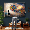 Banksy Girl Wall Art Canvas Print for Living Room Decor by MyGreatCanvas | Canvas Wall Art Prints | Photo Prints & Wall Decor