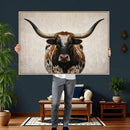 Texas Longhorn Canvas Wall Art Western Bull Desert Moody by MyGreatCanvas | Canvas Wall Art Prints | Photo Prints & Wall Decor