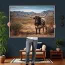 Texas Longhorn Canvas Wall Art Western Bull Desert Moody by MyGreatCanvas | Canvas Wall Art Prints | Photo Prints & Wall Decor