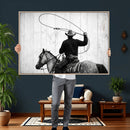 Cowboy Lasso Canvas Wall Art, Black White Western Horse by MyGreatCanvas | Canvas Wall Art Prints | Photo Prints & Wall Decor