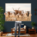 Texas Longhorn Canvas Wall Art, Rustic Farm Animal Photography Print, Farmhouse Country Decor, Western Ranch Art by MyGreatCanvas | Canvas Wall Art Prints | Photo Prints & Wall Decor