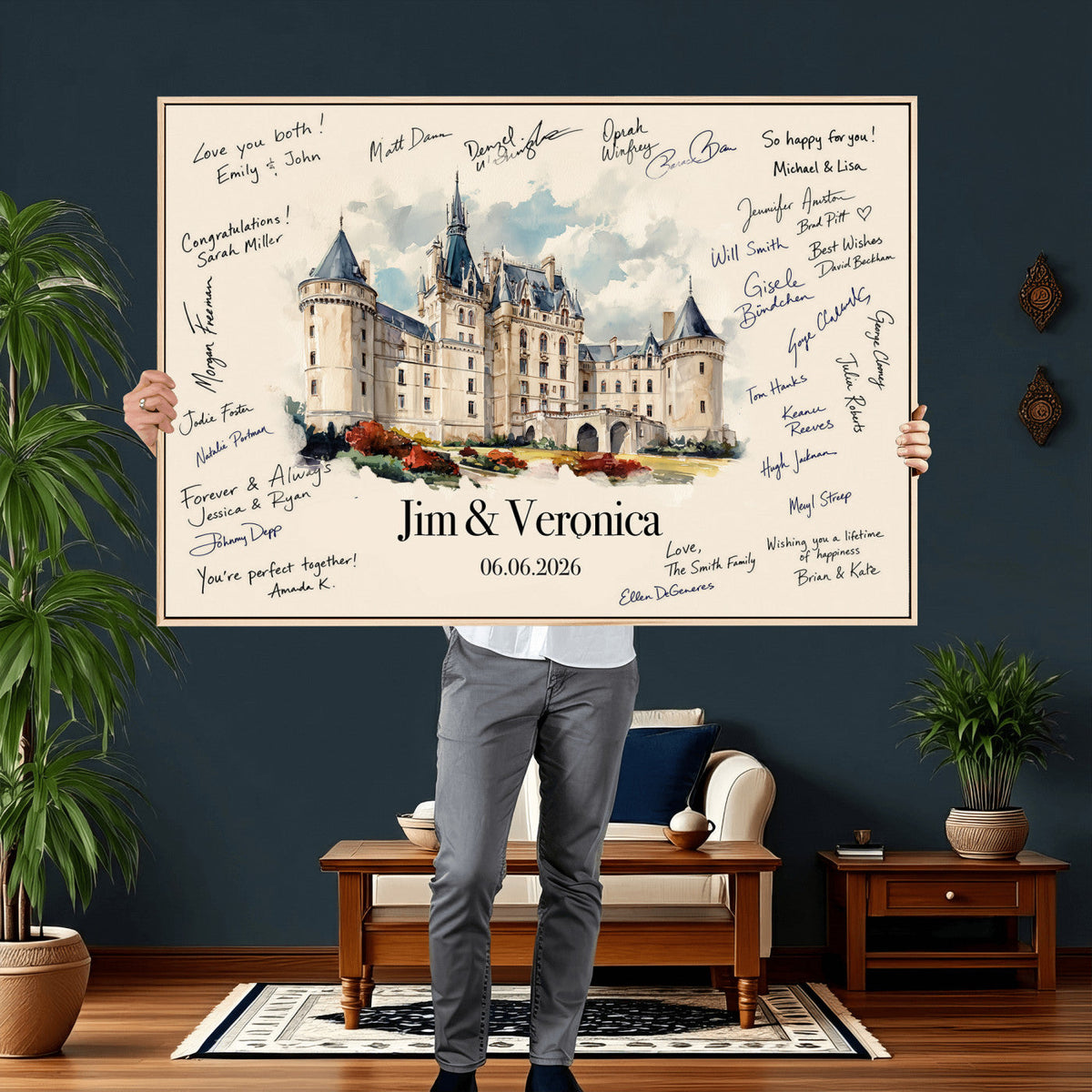 Wedding Guest Book Alternative Wall Art Canvas Print, Personalized, photo 12 of 25