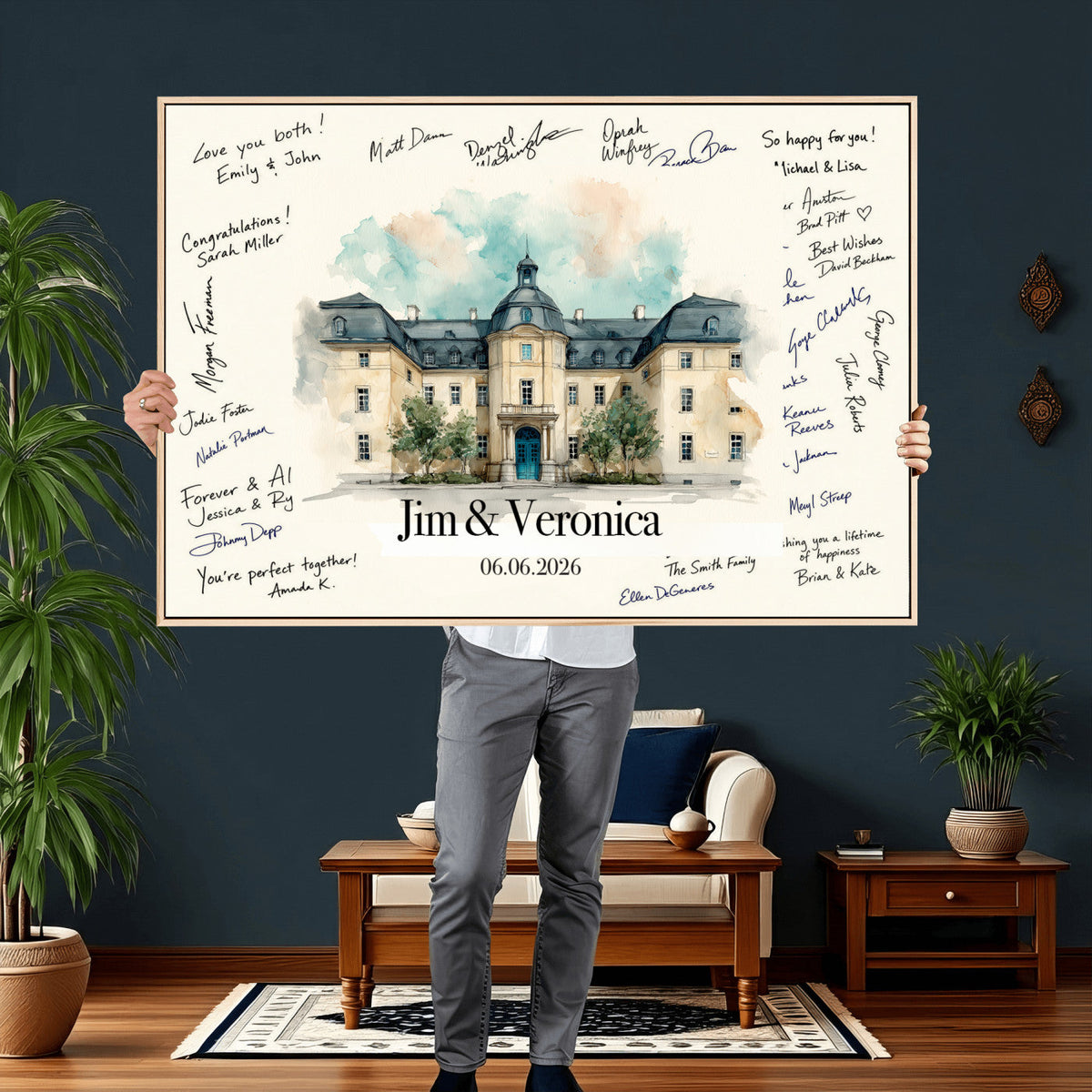 Wedding Guest Book Alternative Wall Art Canvas Print, Personalized, photo 12 of 25