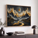 Abstract Mountain Wall Art Canvas Print Modern Landscape Painting Print