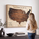 Personalized USA Push Pin Travel Map Canvas for Adventure Wall Decor