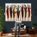 African Folk Art Canvas Wall Art, Colorful African Women Village Painting Print, Tribal Ethnic Home Decor, Vibrant African Art, Living Room by MyGreatCanvas | Canvas Wall Art Prints | Photo Prints & Wall Decor
