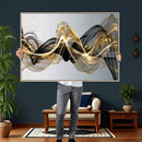 Black and Gold Abstract Wall Art, Modern Wave Canvas Print, Elegant Flowing Smoke Art, Luxury Living Room Decor by MyGreatCanvas | Canvas Wall Art Prints | Photo Prints & Wall Decor