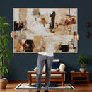 Blue Teal Abstract Canvas Wall Art, Modern Textured Painting Print, Navy Orange White Contemporary Art, Neutral Living Room Decor, Office Art by MyGreatCanvas | Canvas Wall Art Prints | Photo Prints & Wall Decor