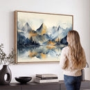 Lake Abstract Mountain Wall Art Canvas Print