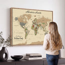 Personalized Push Pin Map with Pin Wall Art Canvas Print –
