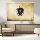 Massachusetts Flag Wall Art Canvas Print