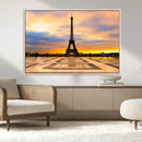 Paris Eiffel Tower Sunset Canvas Wall Art Print - Iconic