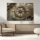 Wooden Ship Wheel Canvas Print, Multi Panel Canvas Wall Art