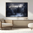 Night Landscape and Trees Wall Art Canvas Print