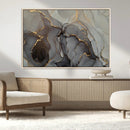 Gray Marble Fluid Wall Art – Modern Abstract Canvas Print