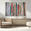 Vintage Wooden Weathered Ski's in Front of an Old Barn Wall by MyGreatCanvas | Canvas Wall Art Prints | Photo Prints & Wall Decor