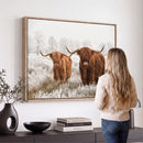 Longhorn Cattle Wall Art Canvas Print, Framed Farmhouse