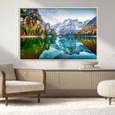 Spectacular autumn view of Braies Lake Wall Art Canvas Print by MyGreatCanvas | Canvas Wall Art Prints | Photo Prints & Wall Decor