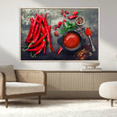 Red Chili Peppers Wall Art Kitchen Artwork Canvas Print by MyGreatCanvas | Canvas Wall Art Prints | Photo Prints & Wall Decor