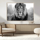 Black and White Lion Canvas Wall Art – Animal Print Artwork