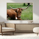 Longhorn Cow Animal Wall Art Canvas Print by MyGreatCanvas | Canvas Wall Art Prints | Photo Prints & Wall Decor