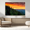 Forest Landscape Wall Art Sunset Canvas, Forest Sunset