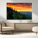 Smoky Mountains Sunset Wall Art Canvas Print | 3 Panel by MyGreatCanvas | Canvas Wall Art Prints | Photo Prints & Wall Decor