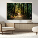 Sunlit Forest Pathway Canvas Print | 3 Panel Large Nature by MyGreatCanvas | Canvas Wall Art Prints | Photo Prints & Wall Decor