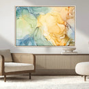 Green and Yellow Marble Fluid Effect Wall Art, Green and