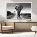 Black and White Elephant Wall Art Canvas Print