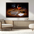 Whiskey Cigar Wall Art Canvas Print Kitchen Wall